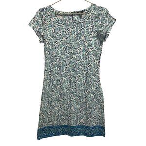 Hatley Nellie Dress Blue Shoreline Ripples Blue Green Cotton Size SP NWOT
